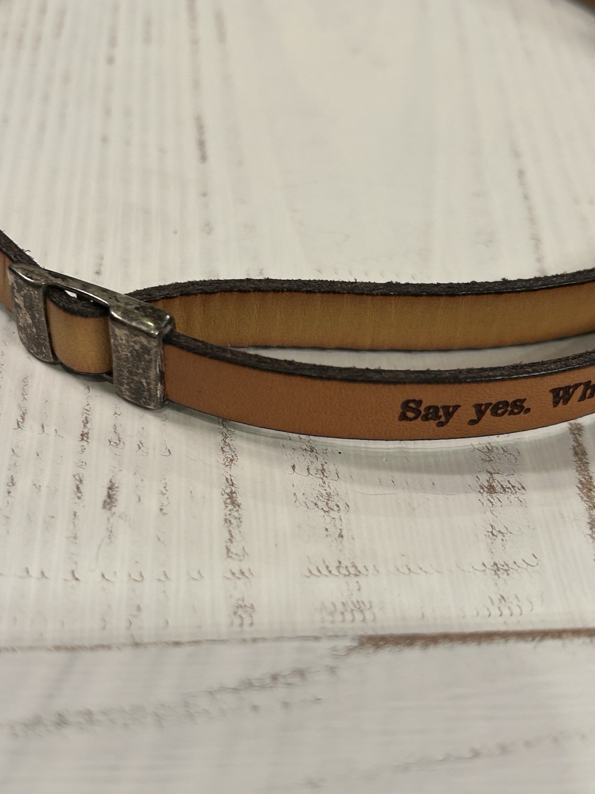 Brian Andreas Story People Say Yes Wrist Wrap Buckle Closure Leather Bracelet