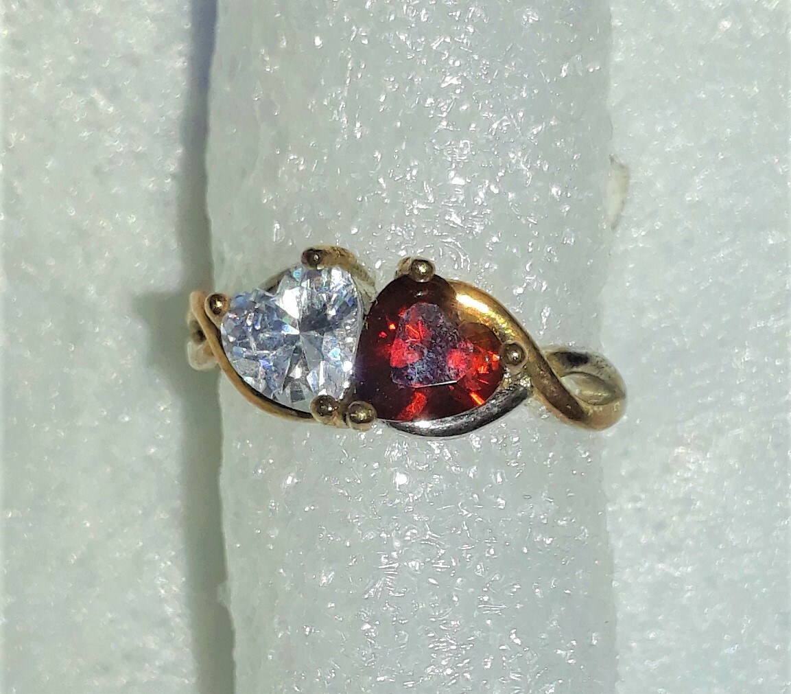 Brand New Beautiful Forever Love Two Hearts CZ Ring – Size 7