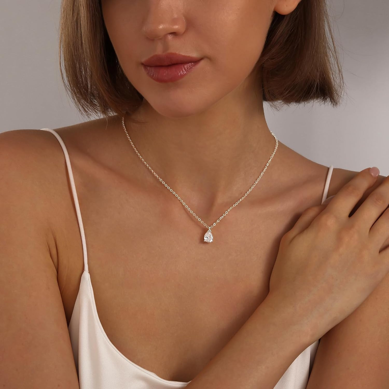 Gold Necklace for Women 14K Gold Plated Dainty Pendant Chain Puffy Heart Italian