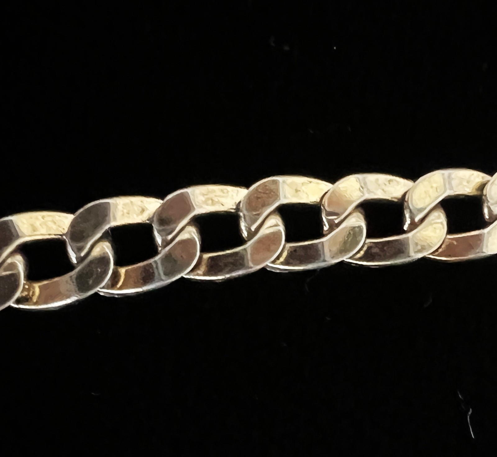 JJN103 Italian 925 Silver Gold Plate Pave Diamond Cut Miami Cuban Curb Chain 18″