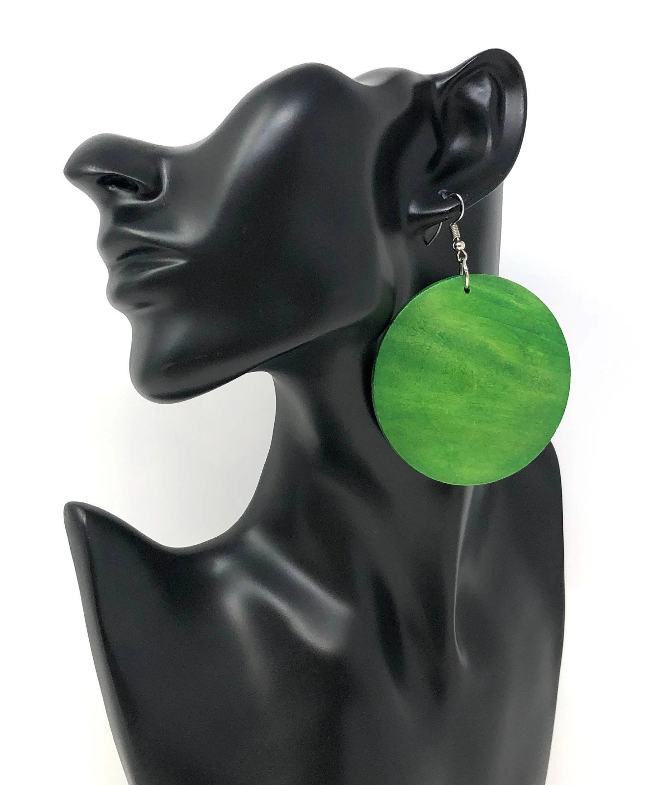 Boho Wooden Disc Earrings for Women – Handmade Afrocentric Dangle Jewelry