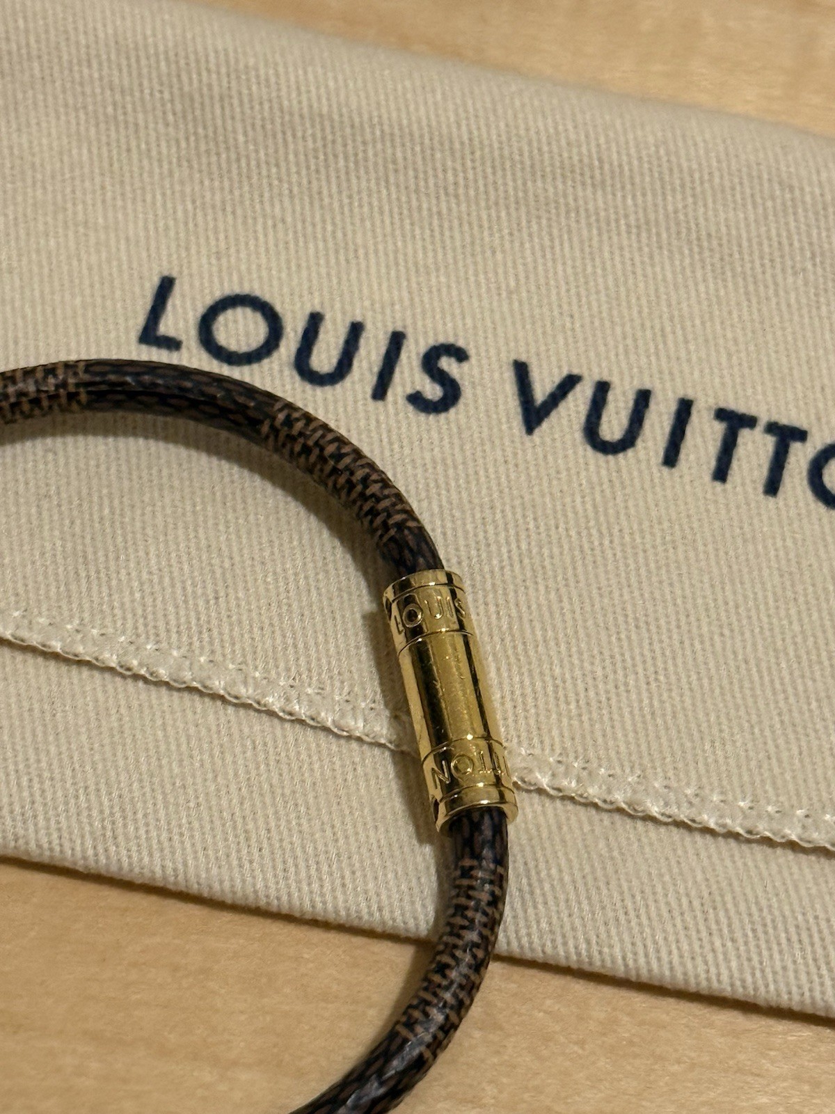 Louis Vuitton Damier Ebene Keep It Bracelet Size 21 Cm Very Good Preowned LV
