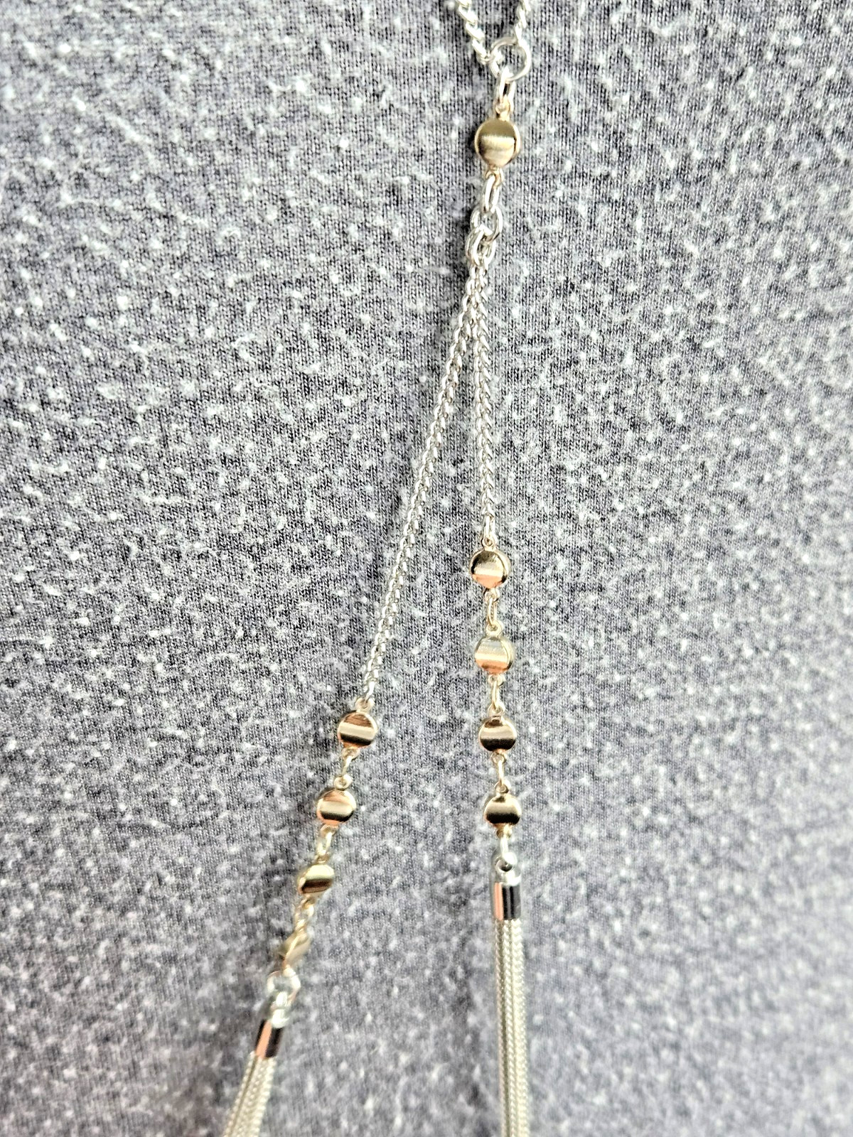 New in Box! Bay to Baubles Stitch Fix “Rue Lariat” Gold & Silver Color Necklace