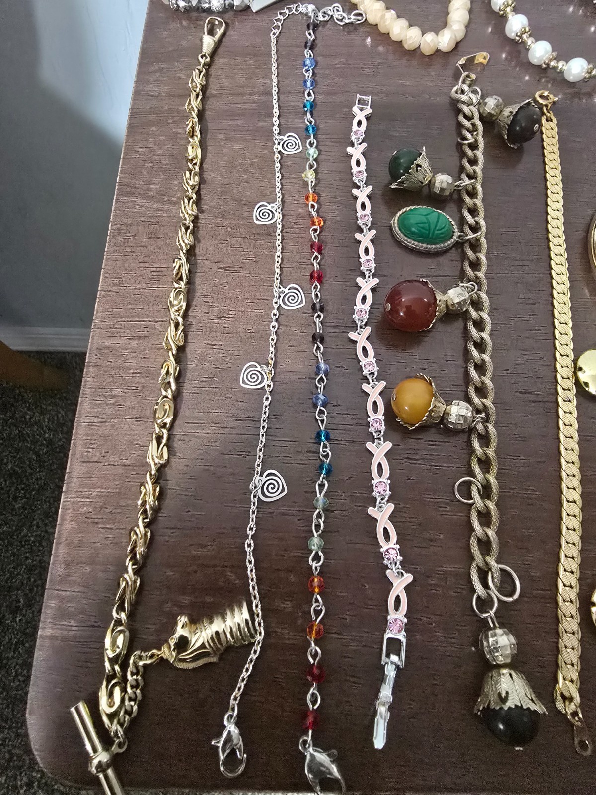 Lot Of 35 Various Styles and colors Of Fashion, Bracelets, some signed