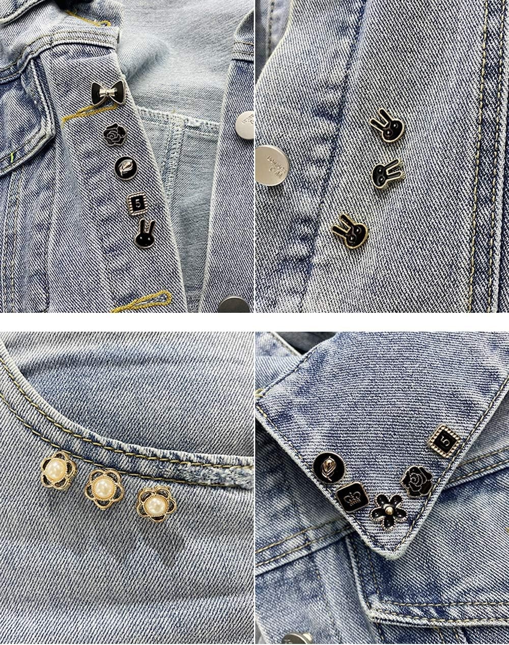 Women Shirt Brooch Pins 20Pcs Mini Cover Up Enamel Safety Lapel Buttons…
