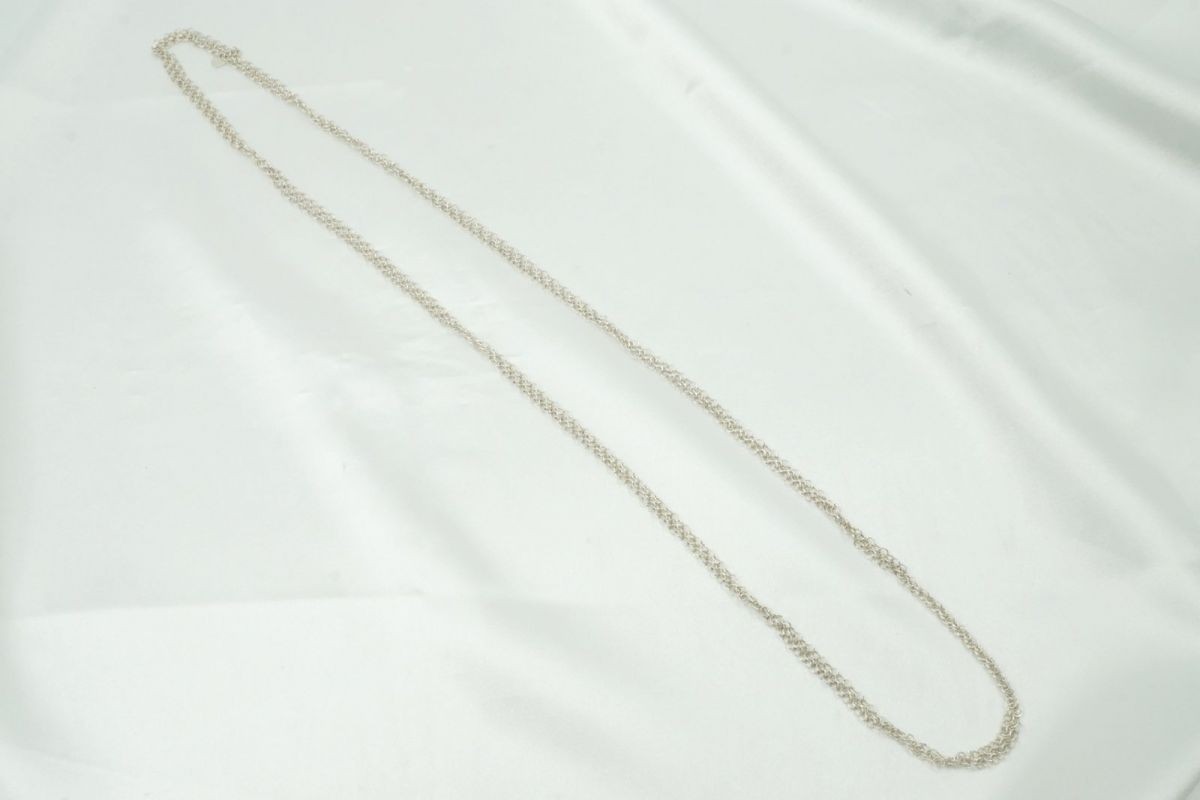 TIFFANY & Co. Mesh Collection Long Necklace Elsa Peretti 9.1g SV925 Silver 6805j