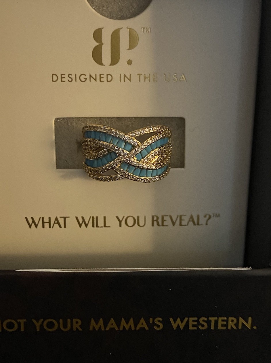 Outlaw 2026 “Runaway Relic” Turquoise Magnesite Gold Ring Size 7 Bomb Party