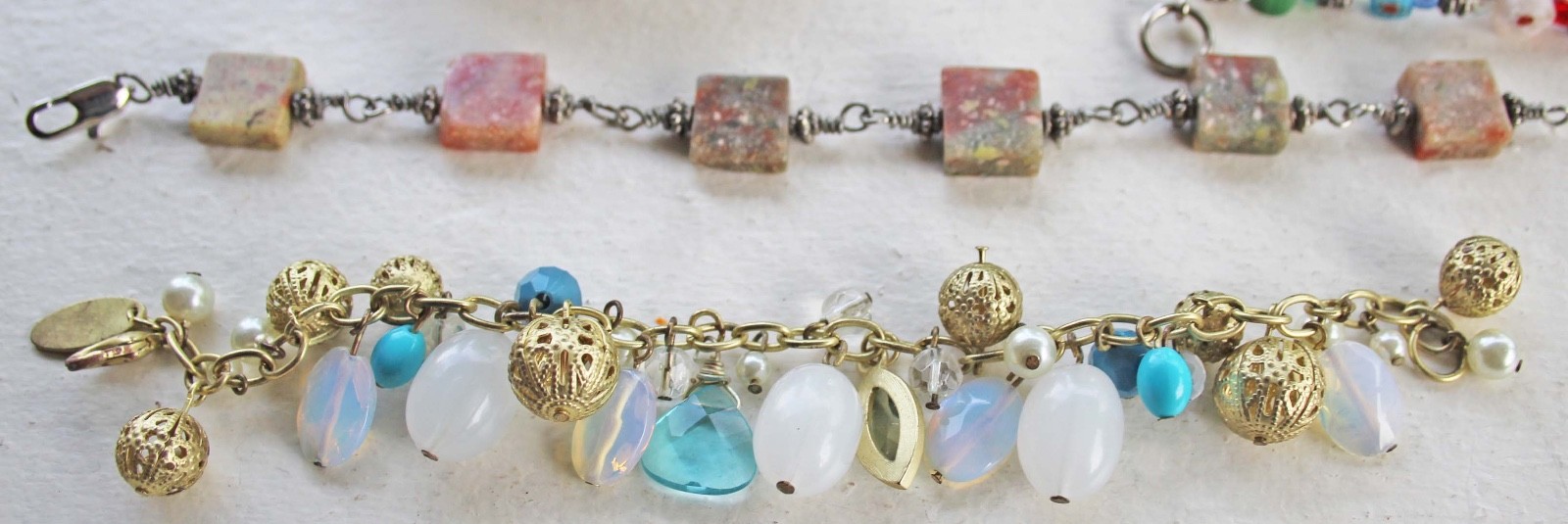 Lot 5 Mixed Stone Bracelets 1 Southwest Style Necklace