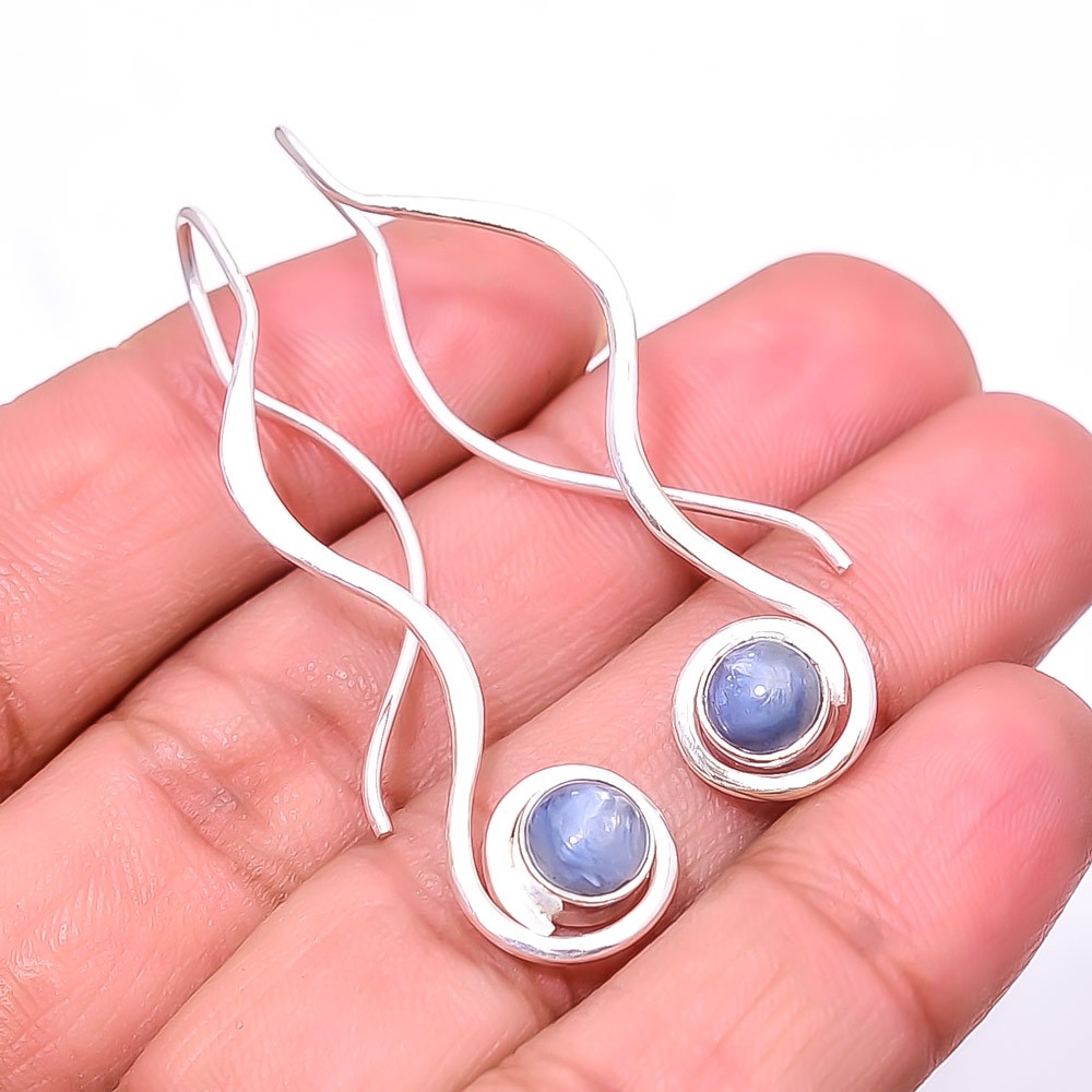 Natural Kyanite – Nepal Gemstone 925 Sterling Silver Earring 1.87″ E947026320