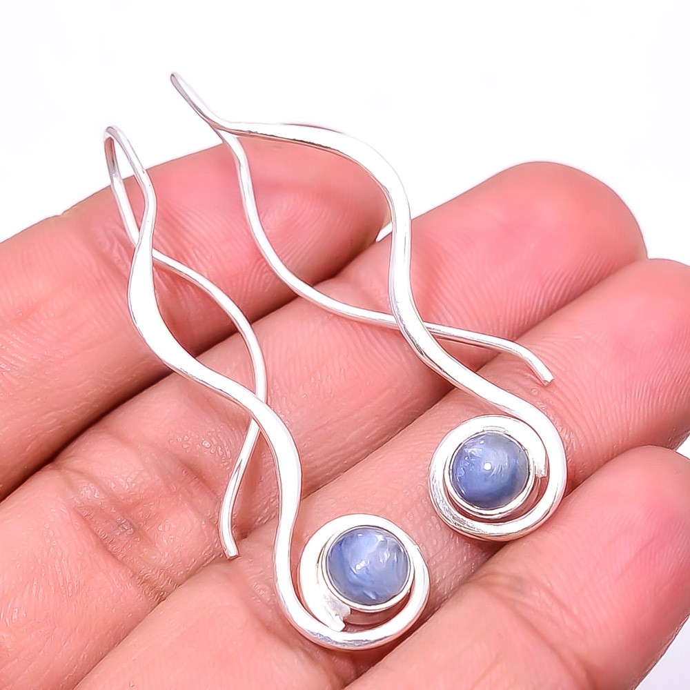 Natural Kyanite – Nepal Gemstone 925 Sterling Silver Earring 1.87″ E947026320