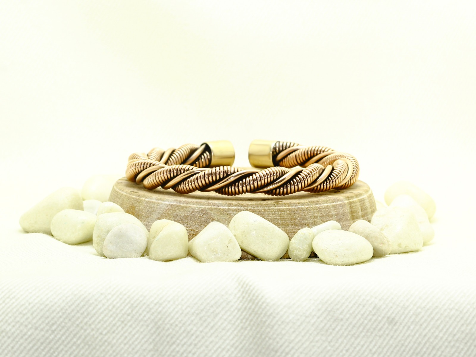 90Gram+ Braided Pure Copper Oxidized Heavy Handmade Cuff Bracelet Gift Jewelry