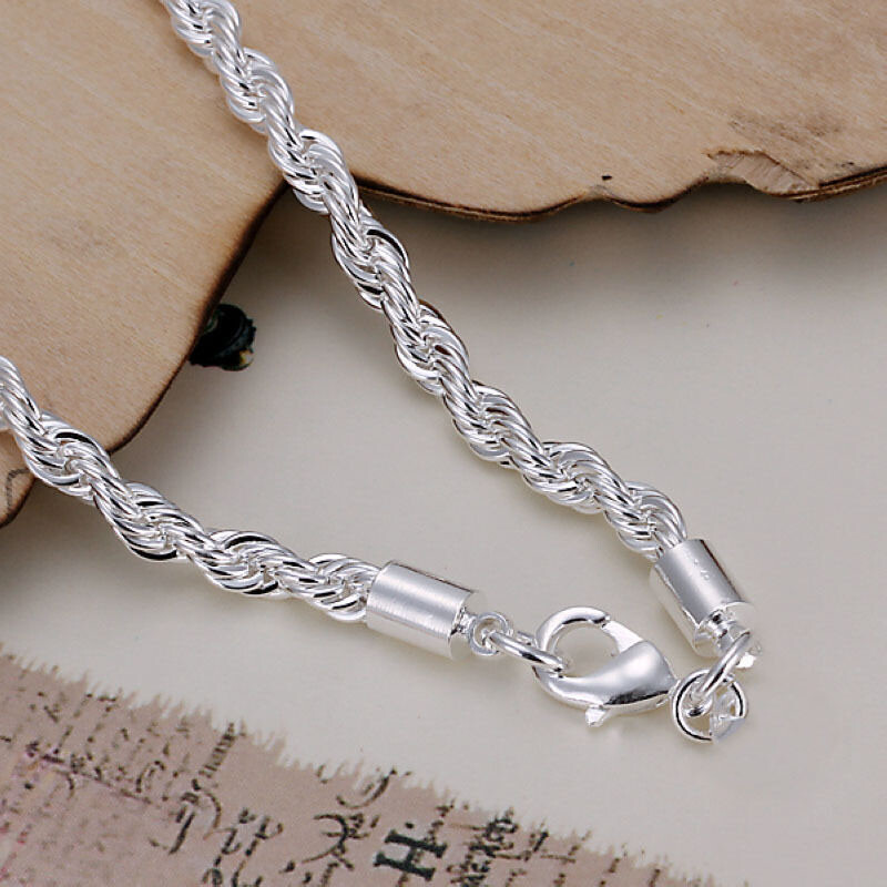 Unisex Women’s 925 Sterling Silver Bracelet Size 8 Inches 4MM lobster L7