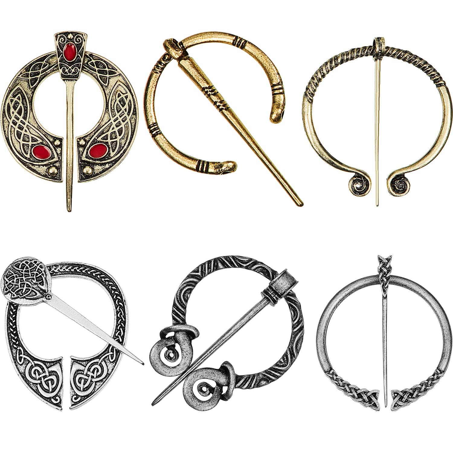 Broches vikingos vintage, alfiler para chal, broche celta bufanda, hebilla chal