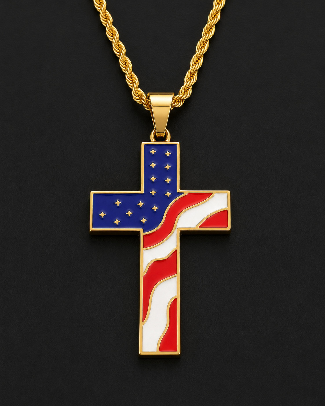 cross pendant us flag
