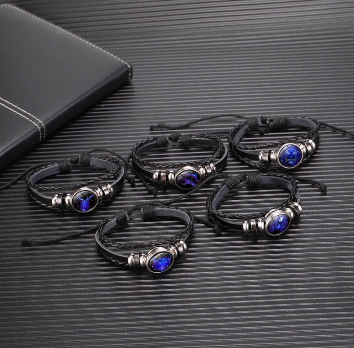 12 Zodiac Constellation Bracelet Luminous Braided Adjustable Men Women Kids