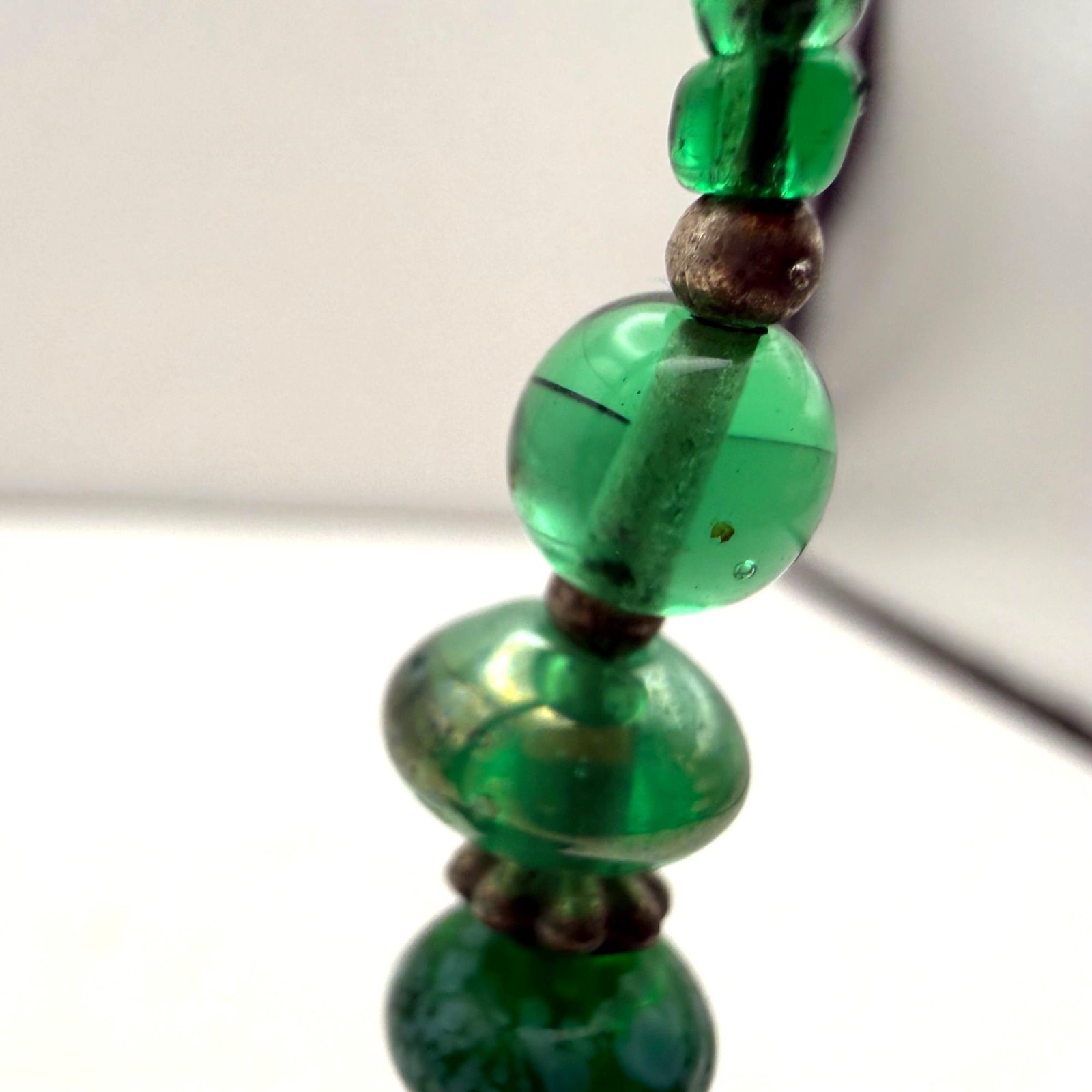 Handmade Green Glass Beaded Dangle Earrings Fashion Jewelry Boho Long Drop