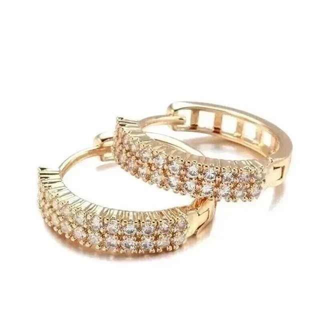 2Ct Round Cut Simulated Diamond Women’s Hoop Earrings In 14k Rose Gold Plated