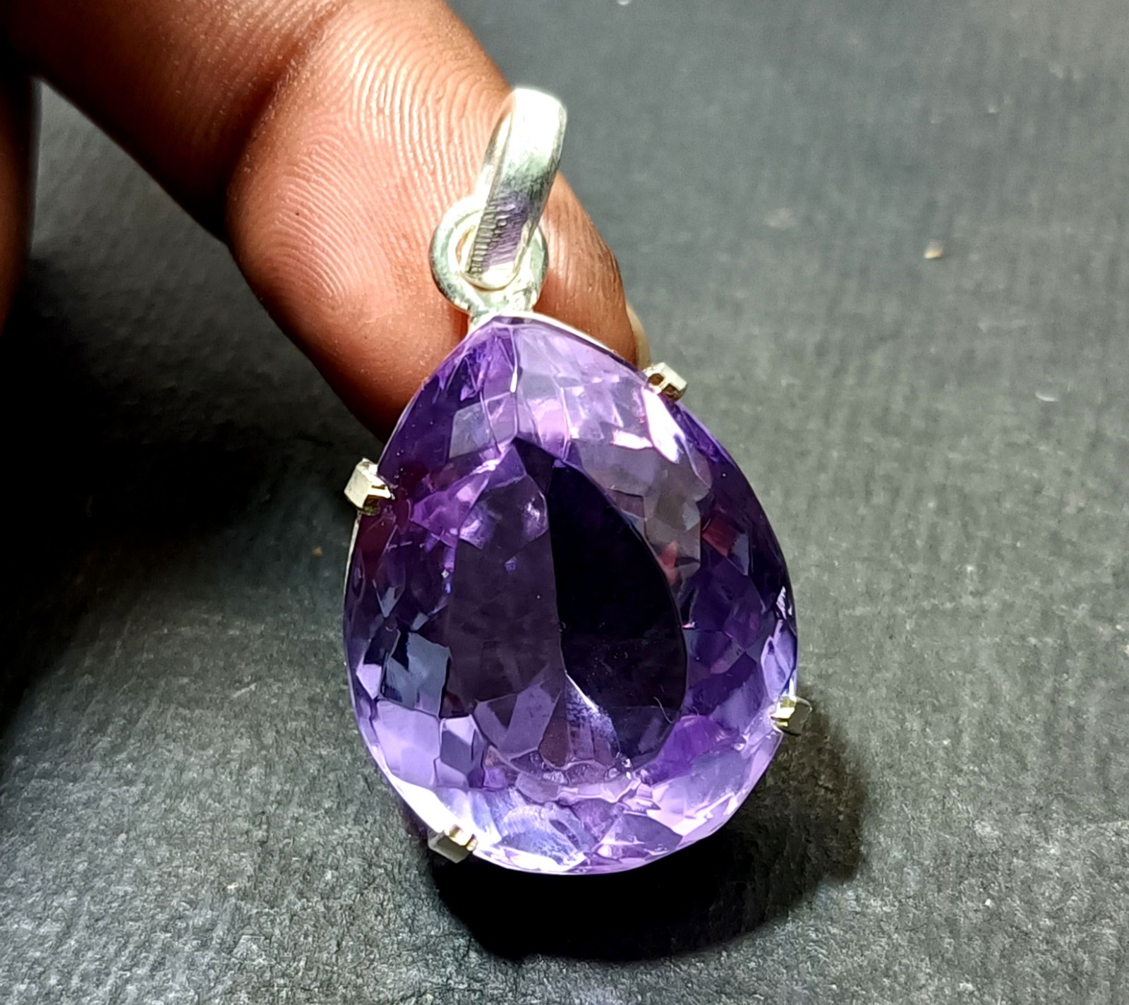 Certified Natural 66.05 Ct Brazilian Purple Pear Topaz Pendant Loose Gemstone