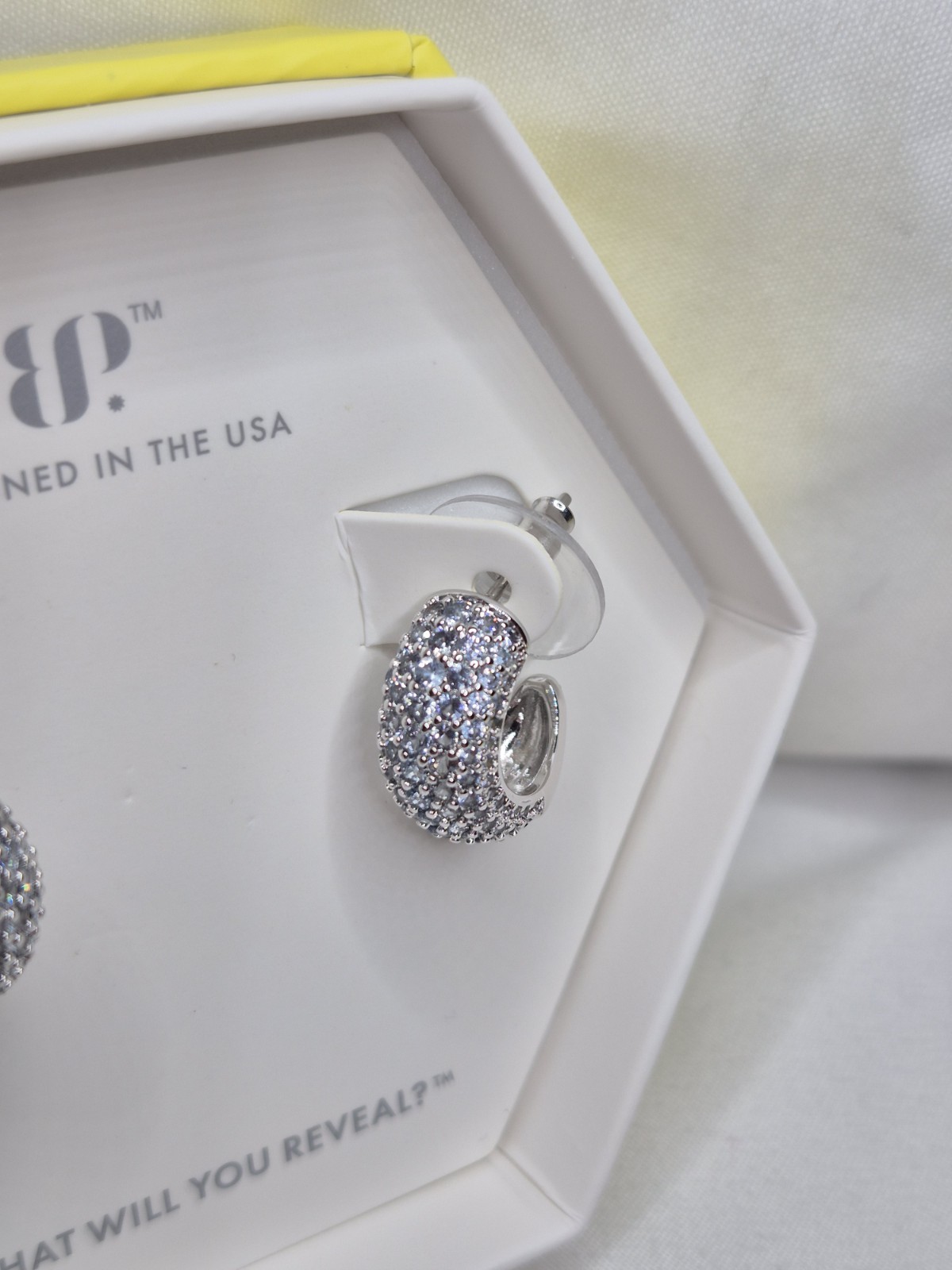 Bomb Party Pave Earrings “Classic Gems” RBP8852 Blue Zircon Spinel Rhodium