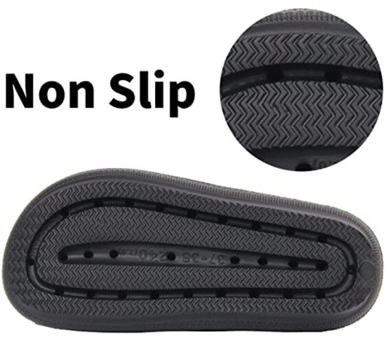 Pillow Sandals for Women Men Thick Sole 9.5-10.5 Women/8.5-9.5 Men Black