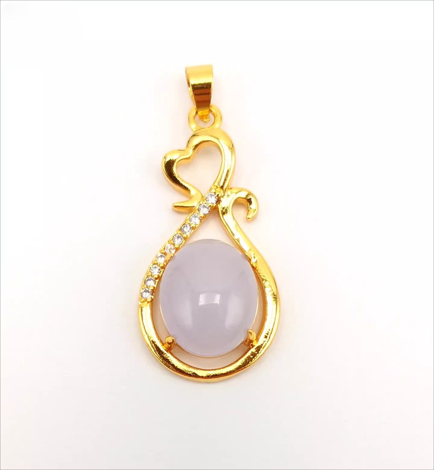 ED Nature Jade Heart Vase Pendant Necklace Gift Jewelry Blessing y New