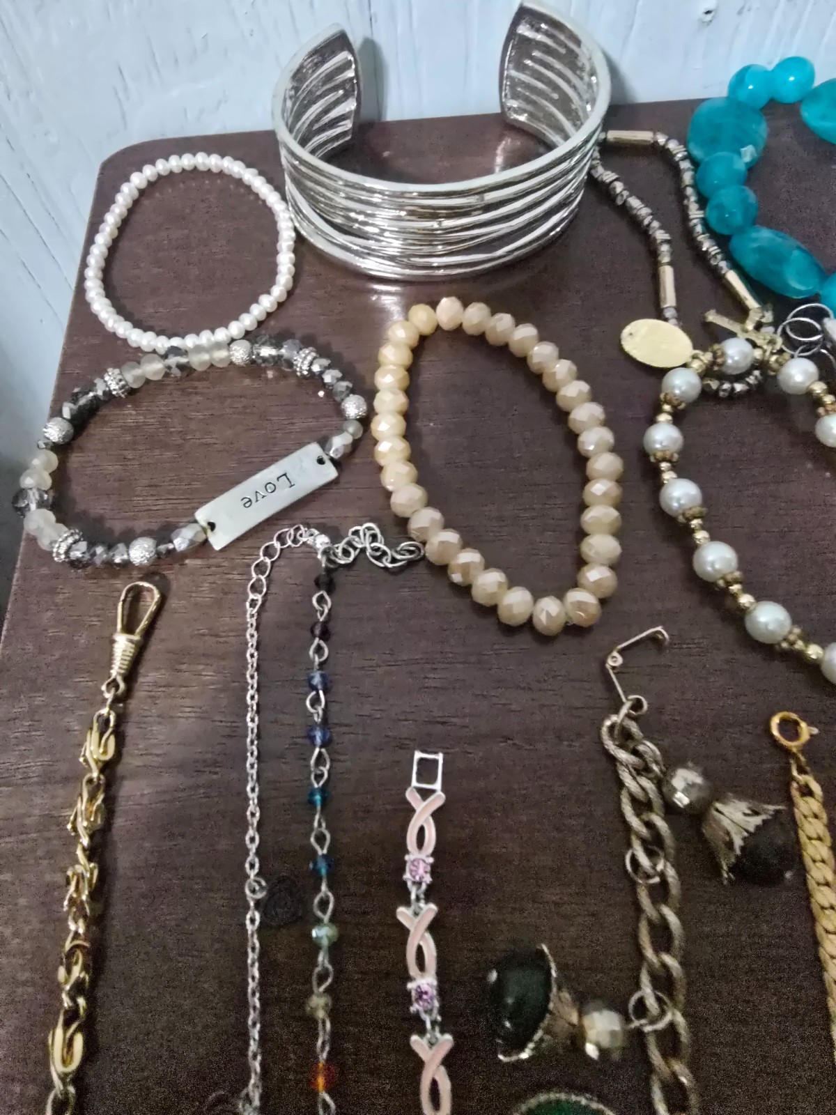 Lot Of 35 Various Styles and colors Of Fashion, Bracelets, some signed
