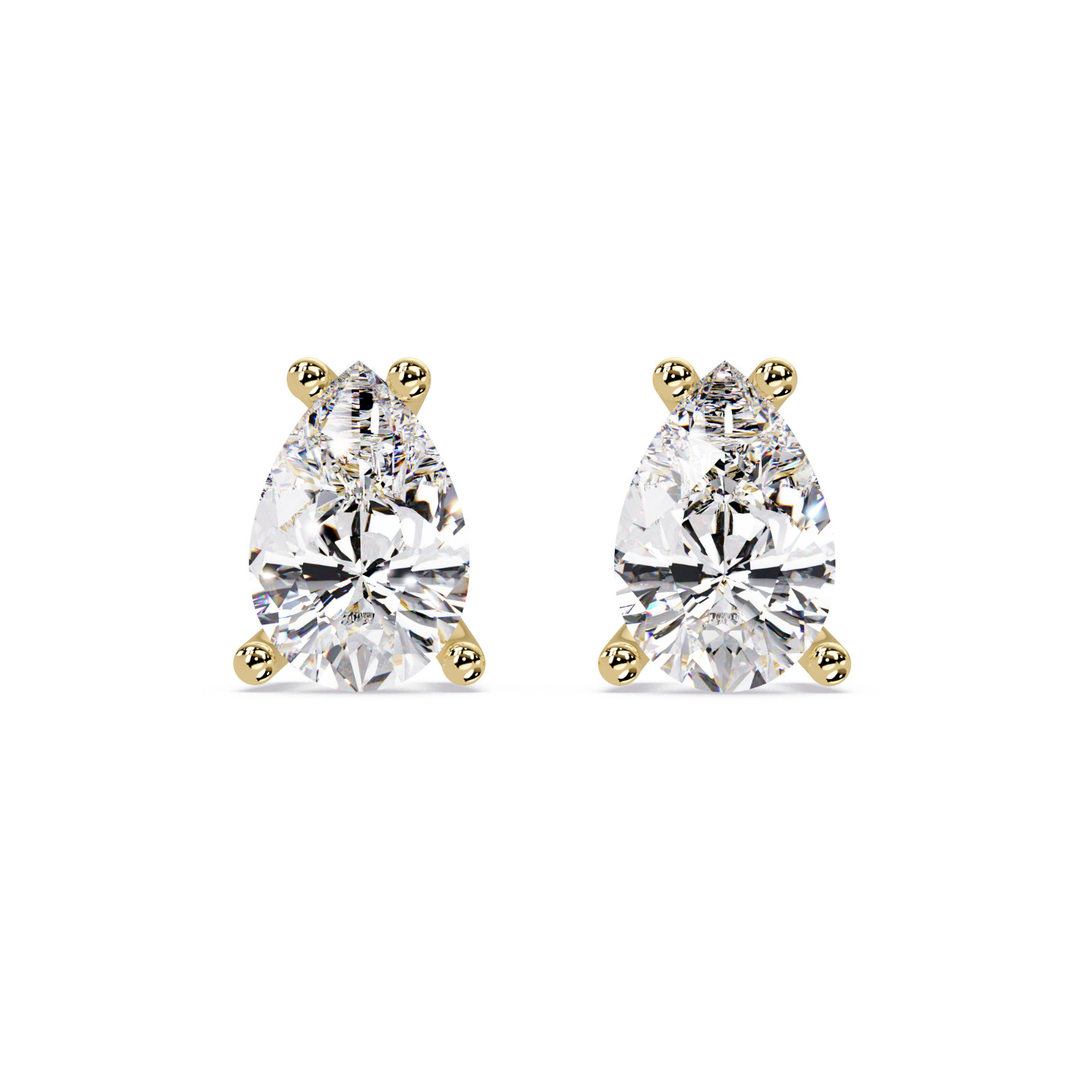 Pear Cut Lab Grown Diamond Stud Earrings 1.00 CTW in 925 Sterling Silver