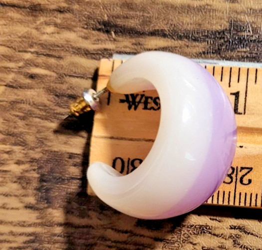 Y2K Chunky Resin Hoops Purple White Gradient Thick C-Shaped Statement Earrings