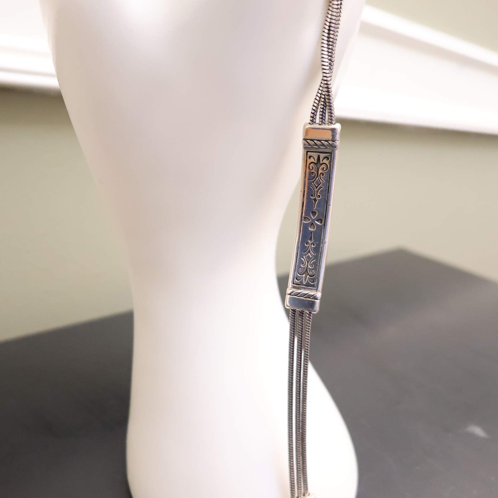 Brighton bracelet rainbow bar crystals silver plated signed adjustable