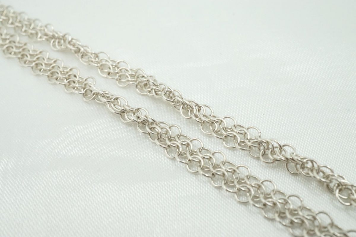 TIFFANY & Co. Mesh Collection Long Necklace Elsa Peretti 9.1g SV925 Silver 6805j