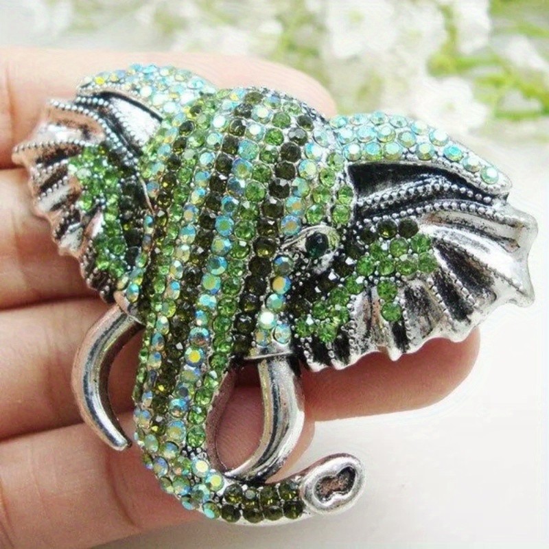 Sparkling Elephant Brooches for Women Men Unisex Rhinestone Lucky Pins Gifts