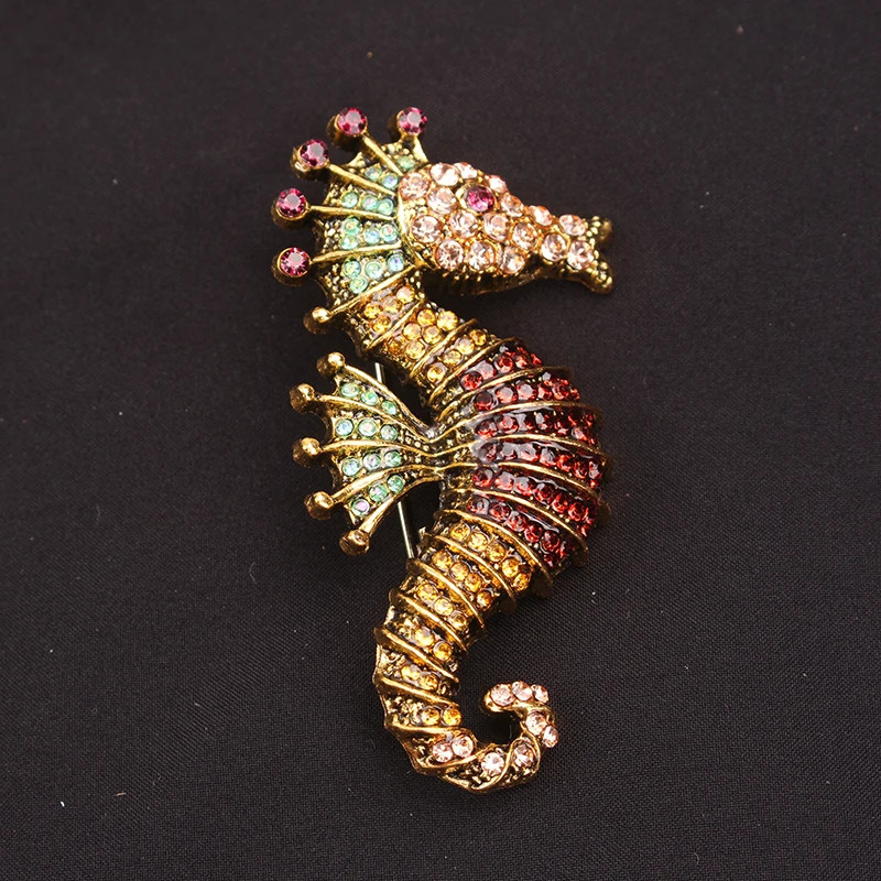 Women Men Unisex Seahorse Lover Brooch Fashion Sea Animal Pins Badge Jewelry
