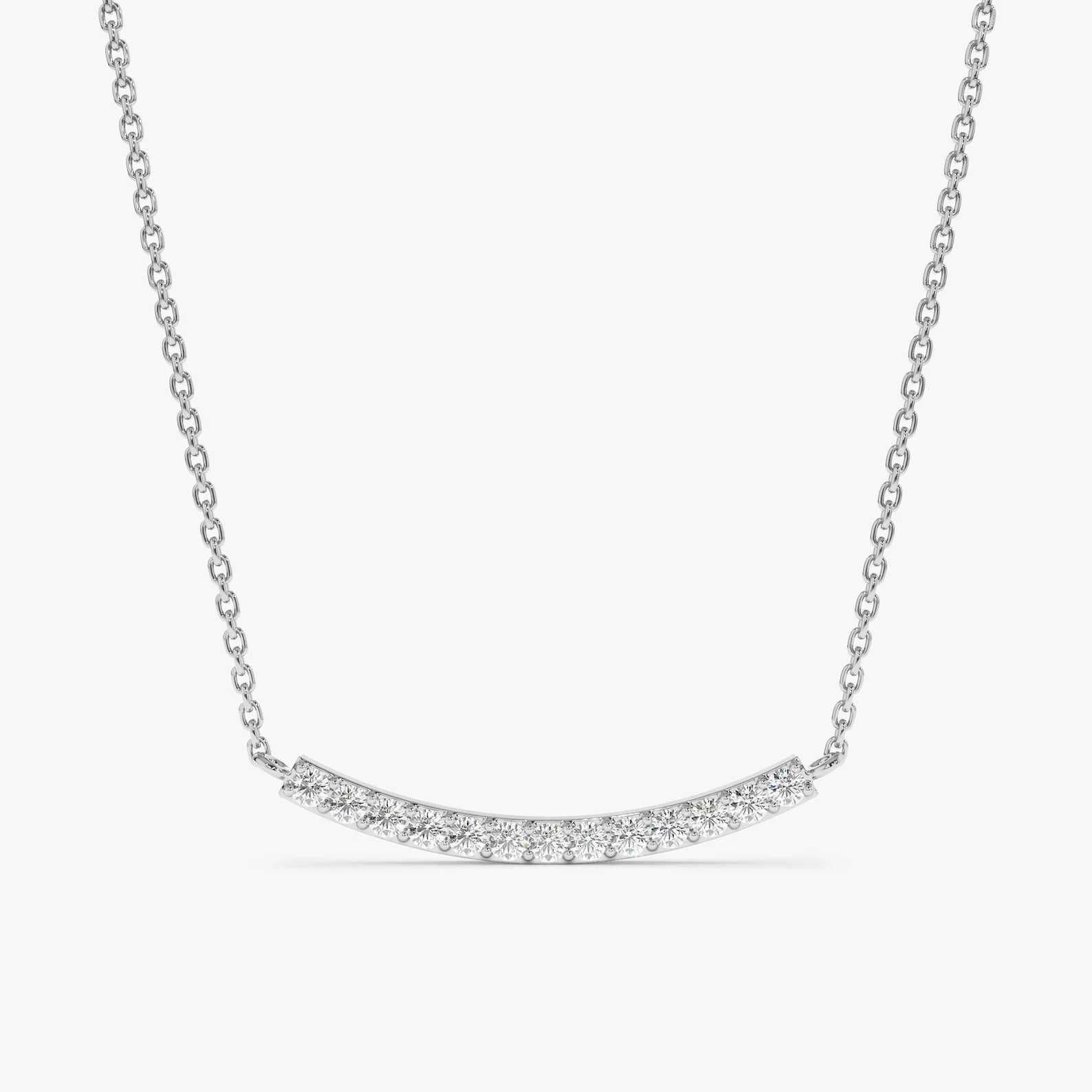 1.00 Ct Round EF VS Lab Grown Diamond Dainty Bar Necklace in 14K Solid Gold