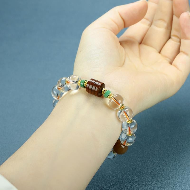 Girl Grandma Mothers Lady Women White Crystal Beads Bracelet Jewelry Box DD143