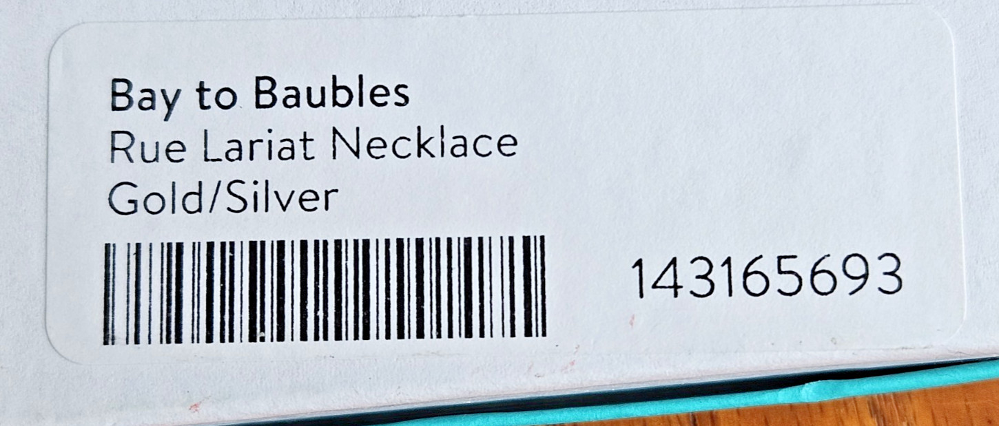 New in Box! Bay to Baubles Stitch Fix “Rue Lariat” Gold & Silver Color Necklace