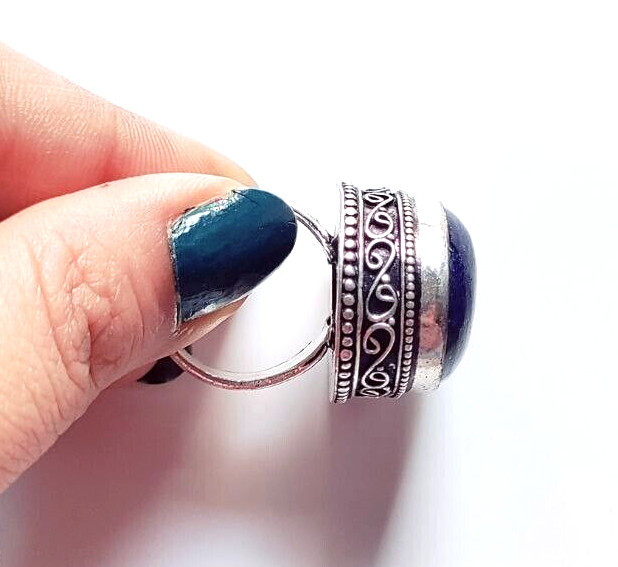 Lapis Lazuli Natural Gemstone Handmade 925 Sterling Silver Ethnic Jewelry Ring