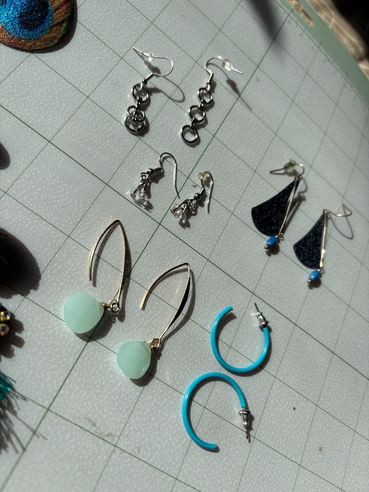 Lot 8 Pair Fashion Earrings Butterfly Tassel Peacock Boho Dangle Hoop Stud