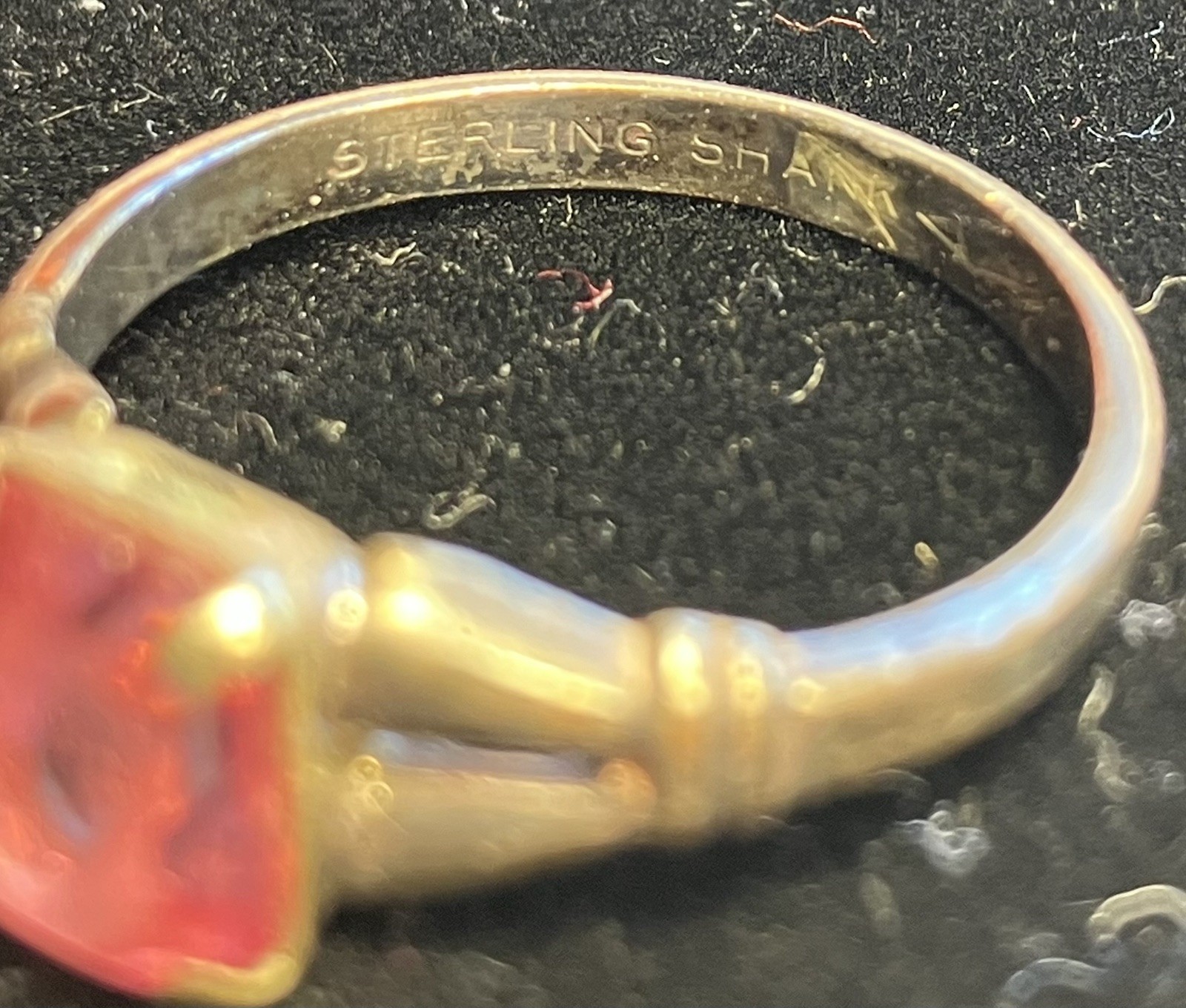 PINK SPINEL STONE IN .925 STERLING LADIES RING SIZE 5.5 PRE-OWNED