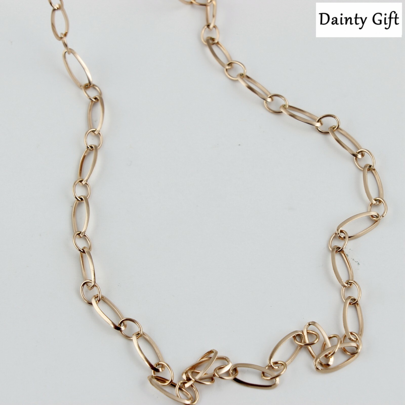 Gold Plated Titanium Stainless Steel Link & Connect Chain Choker necklace 17-19″