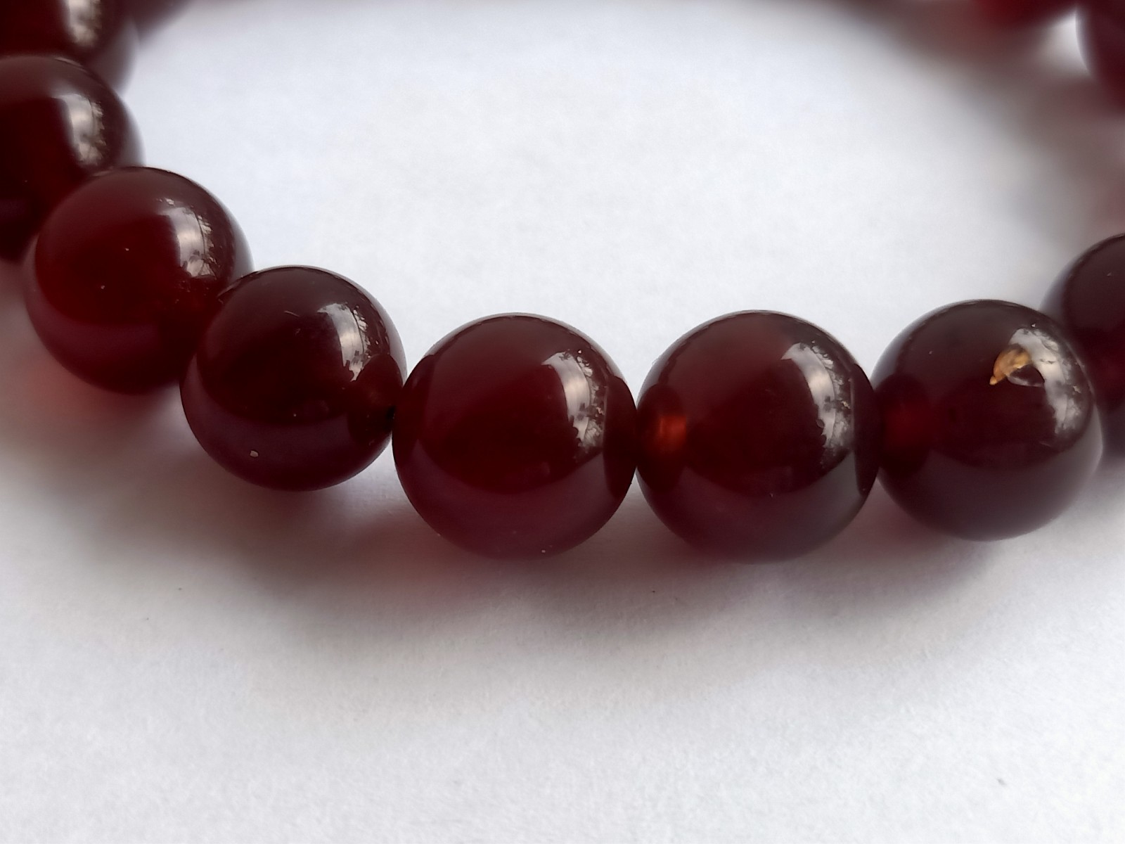 12mm Natural No Treatment Red Amber Round Beads Bracelet