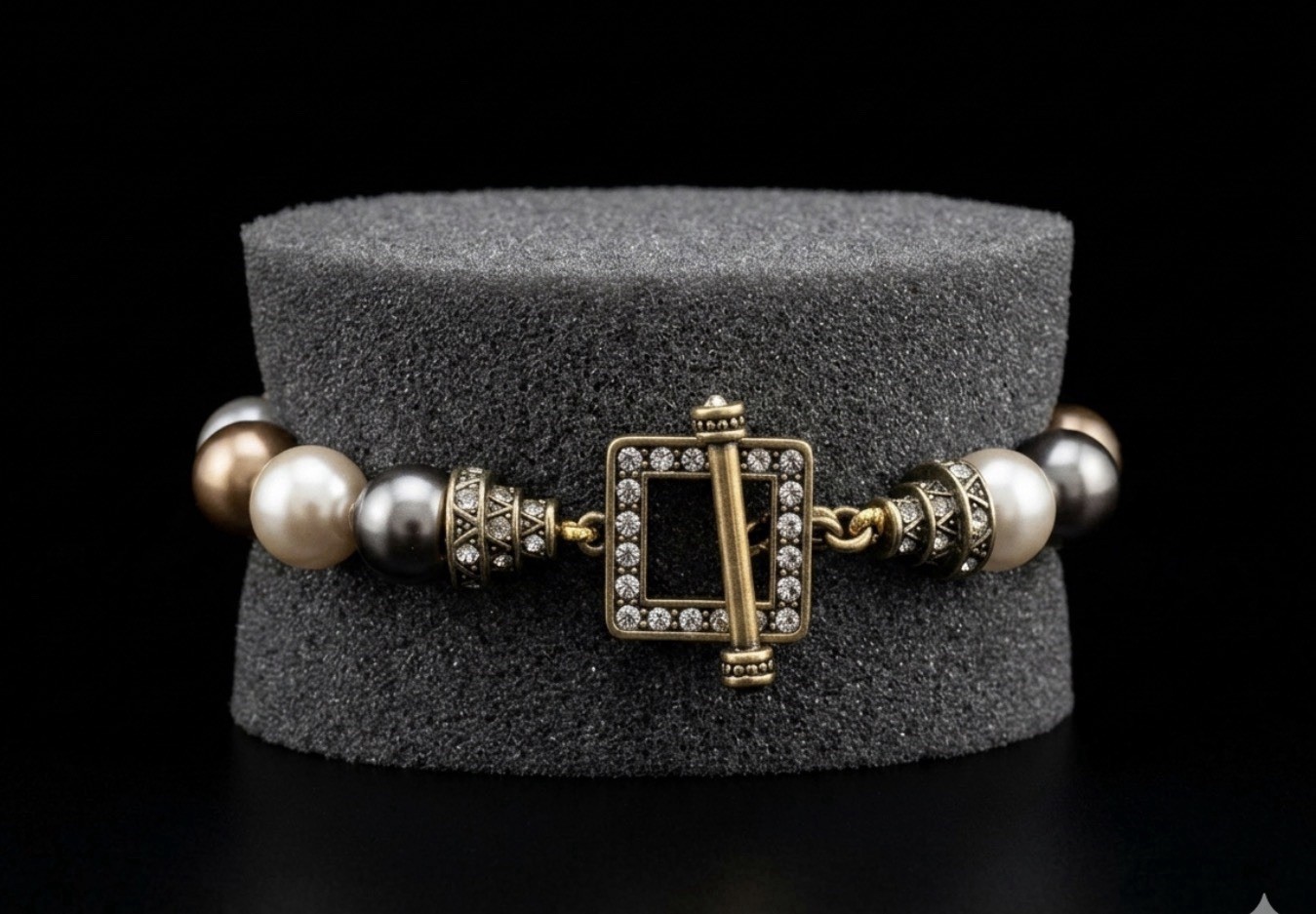 Heidi Daus Multi Colored Glass Pearl Statement Bracelet
