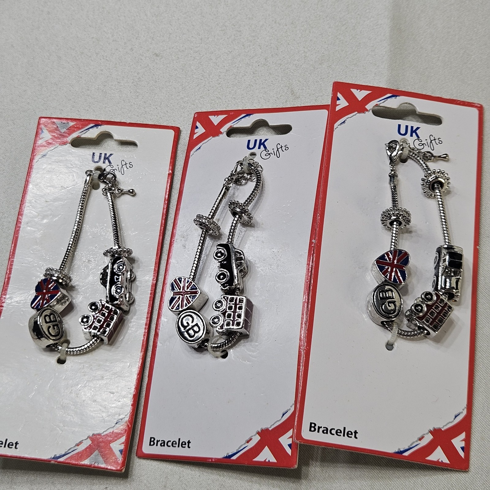 NEW Disney United Kingdom Theme Park Charm Bracelets Lot Of 3