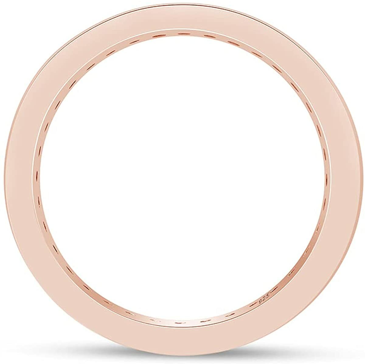 Round Cut Simulated Alexandrite Full Eternity Band Ring 14K Gold Plated Silver
