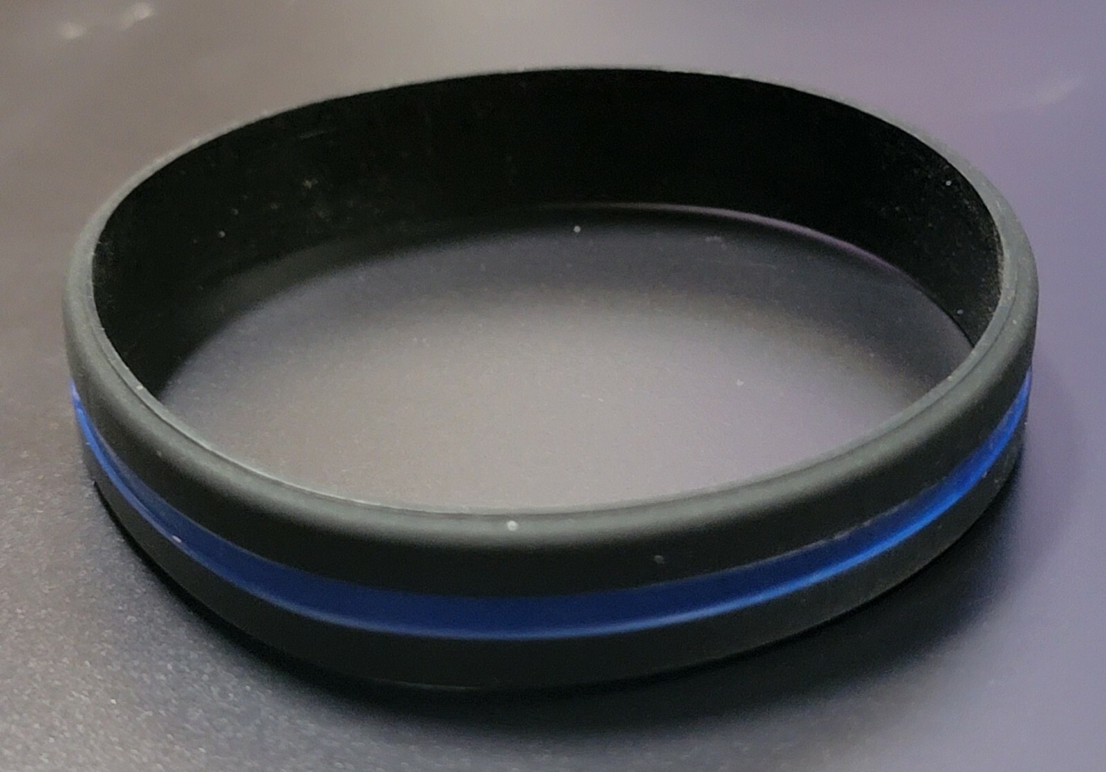 Thin Blue Line Police Silicone Rubber Bracelet Wristband