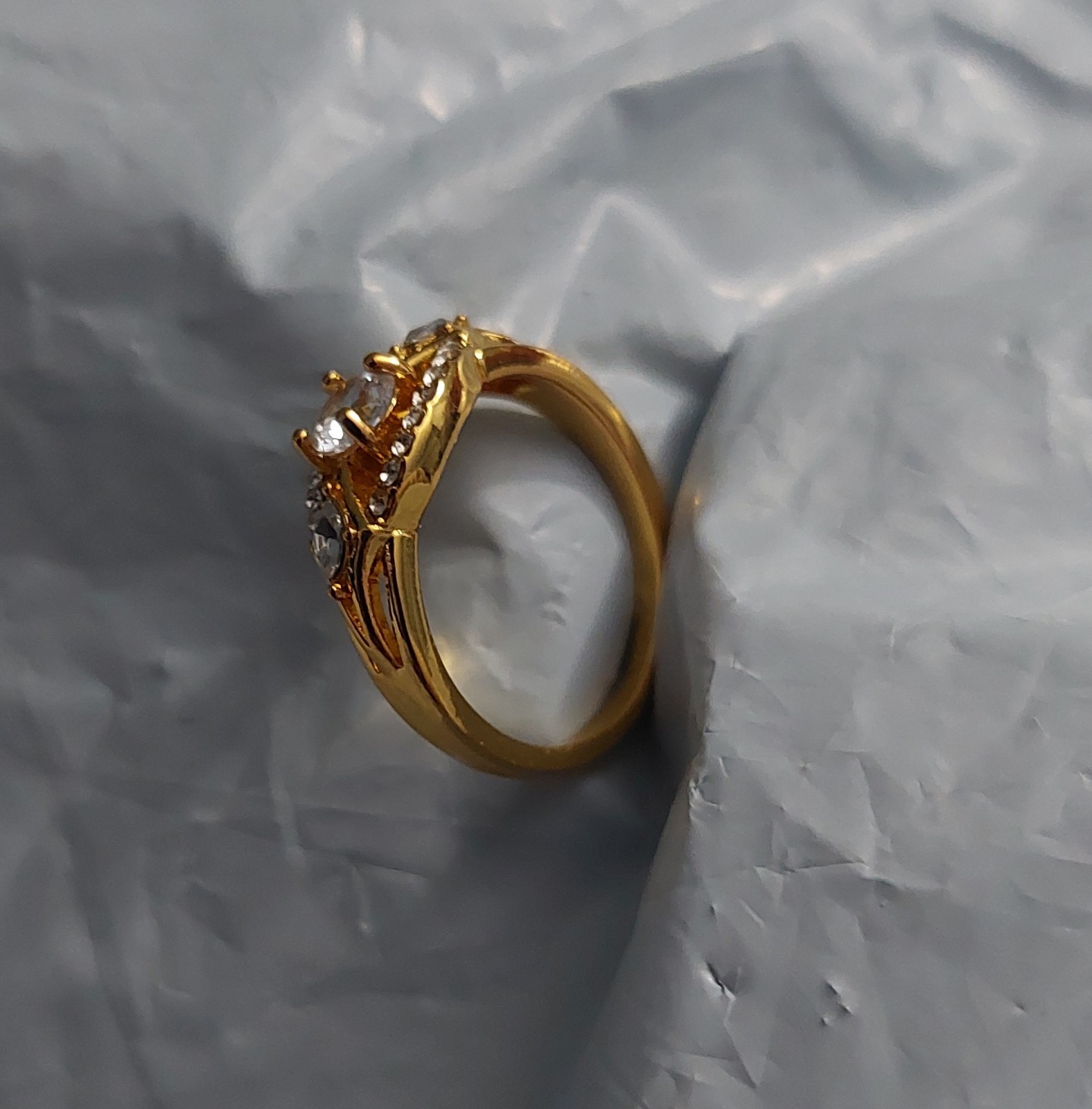 Gold-color Copper CZ Ring