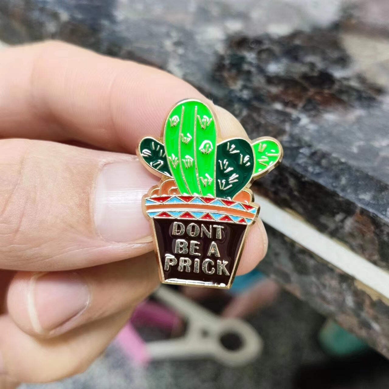 Don’t Be A Prick Cactus Enamel Pin for Jackets, Bags, or Hats