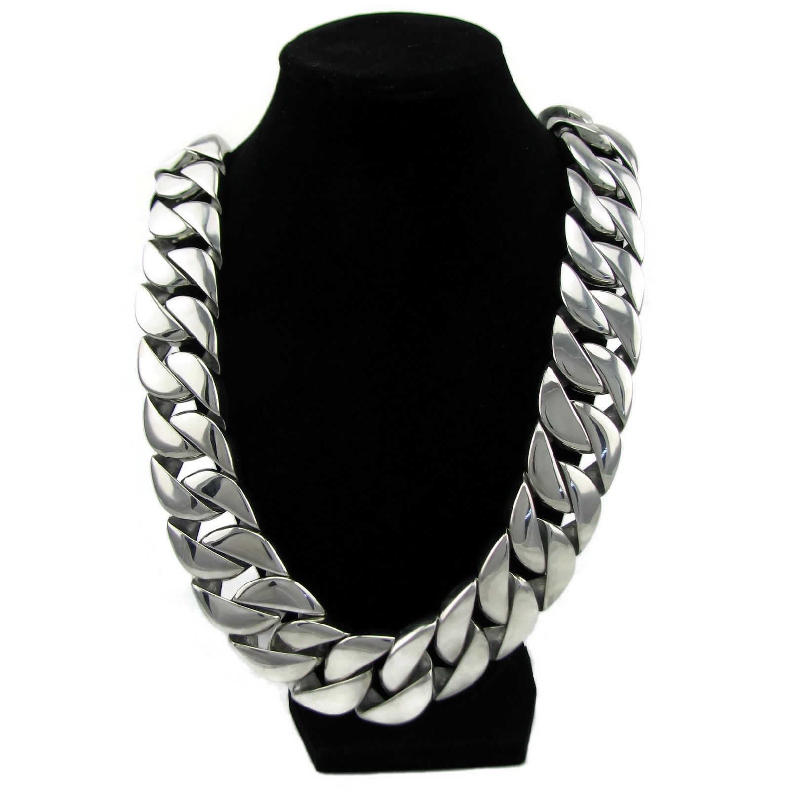 Men’s Heavy 30MM Thick Chain Silver Cuban 316L Stainless Steel Huge 28″ Necklace