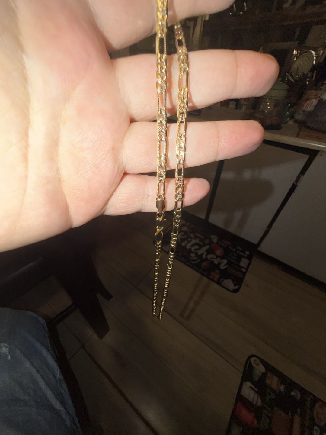 23 Inch Yellow Gold pvd plated Figaro Chain