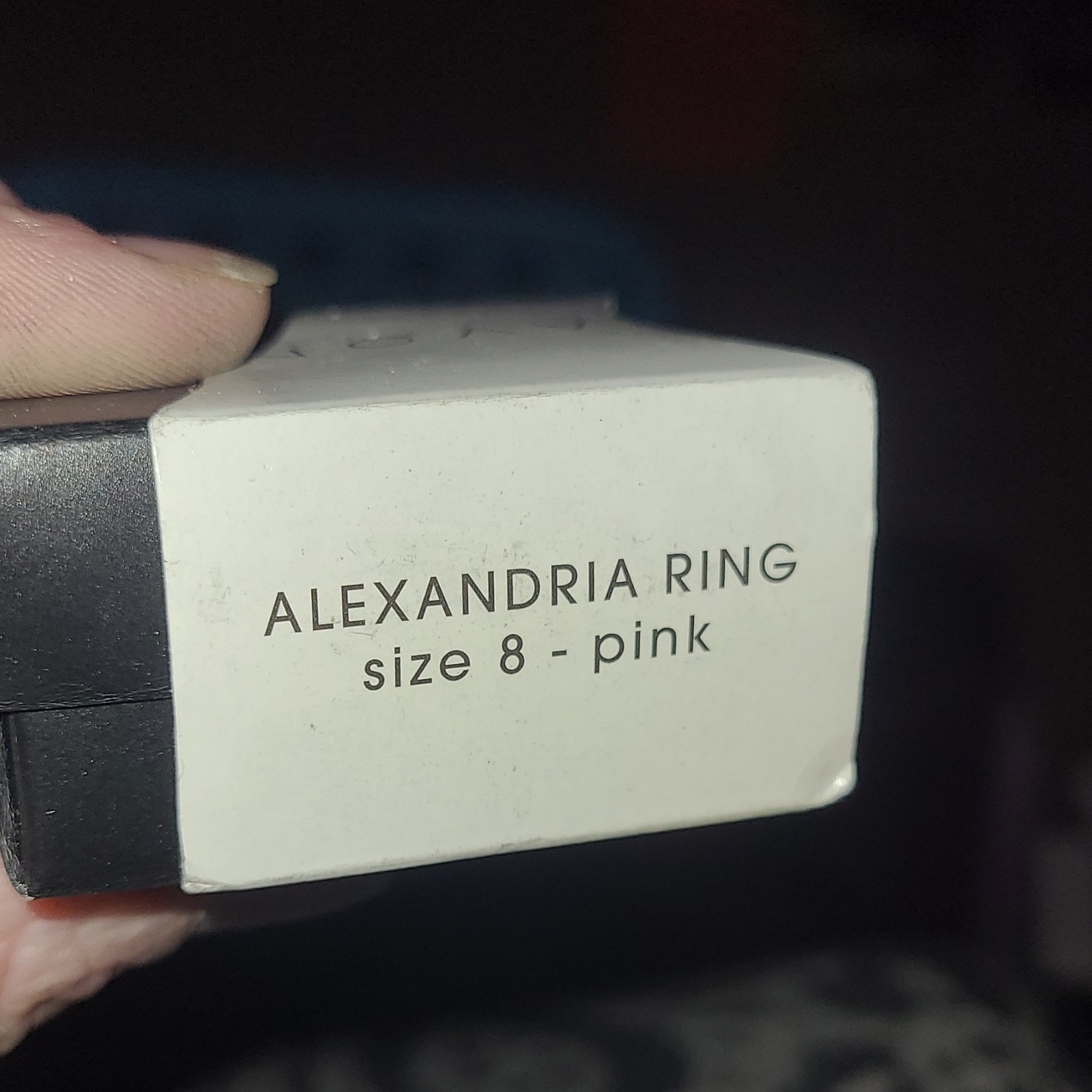 Pink Cocktail Ring Silver Tone Metal Size 8 Pink Stone Silver & Pink alexandrite