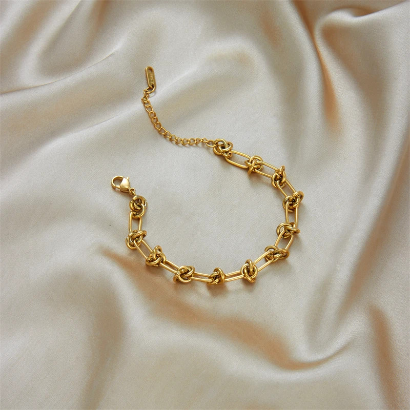 316L Stainless Steel Gold Silver Color Twist Womens Girl Jewelry Set